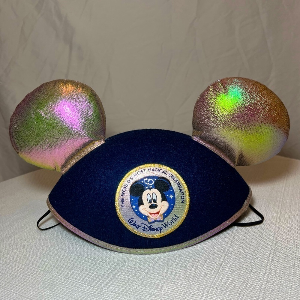 Walt Disney World 50th Anniversary Mickey Ears - Gold & Blue - NWT